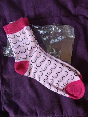 Pink Patterned Breast Socks with Hot Pink Accents